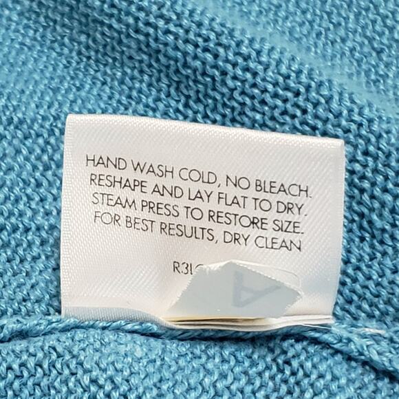 Eileen Fisher 100% Linen Raglan Sweater Turquoise Blue Small Pullover Casual - Picture 8 of 12